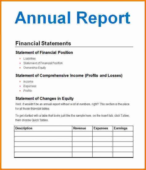 financial report sample for small business pdf